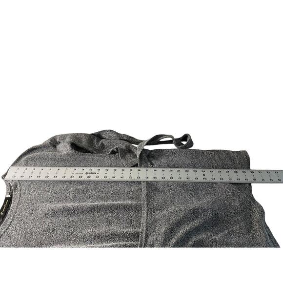 Large Black White Knit Dress 3/4 Sleeve Tie Waist Casual Semi-Formal - Picture 6 of 9